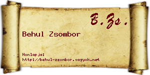 Behul Zsombor névjegykártya